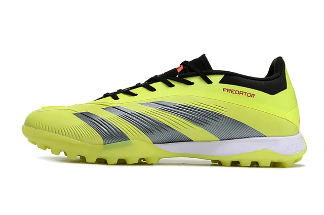 Adidas Predator Yellow Black Neon Synthetic Upper Lace And Collar Contrast Turf Soccer Shoes 7