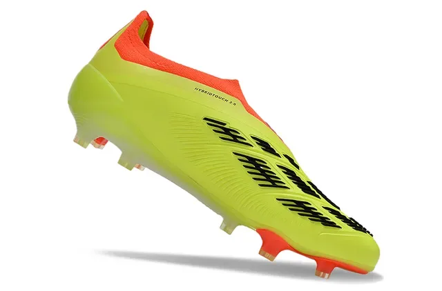 Adidas Predator Chaussures de football upper synthétique jaune orange néon noir trois rayures surface ferme 2