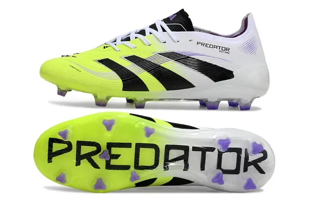 Adidas Predator Yellow White Low-Cut Gradient Upper Firm-Ground Soccer Shoes 2