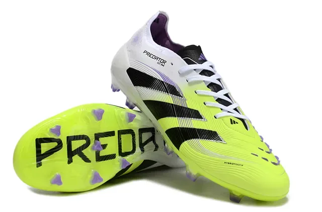 Adidas Predator Yellow White Low-Cut Gradient Upper Firm-Ground Soccer Shoes 4