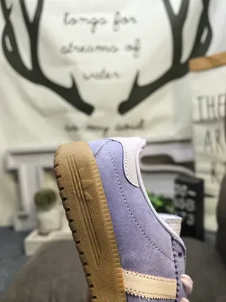 Adidas Daim Violet Beige Tige Trois Bandes Panneau Lateral Lifestyle Sneakers 3
