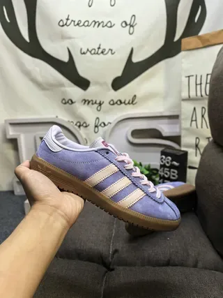 Adidas Daim Violet Beige Tige Trois Bandes Panneau Lateral Lifestyle Sneakers 5