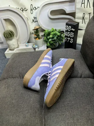 Adidas Daim Violet Beige Tige Trois Bandes Panneau Lateral Lifestyle Sneakers 6