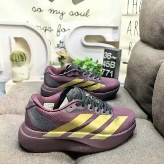 Adidas Purple Gold Mesh Upper Stripes Sneakers