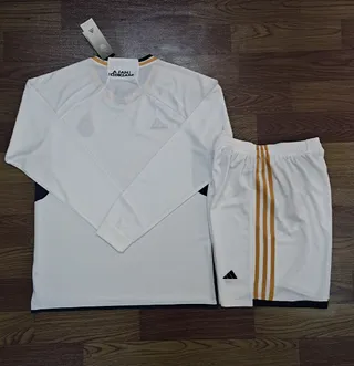 Adidas Real Madrid White and Gold Stripe Tracksuit 2