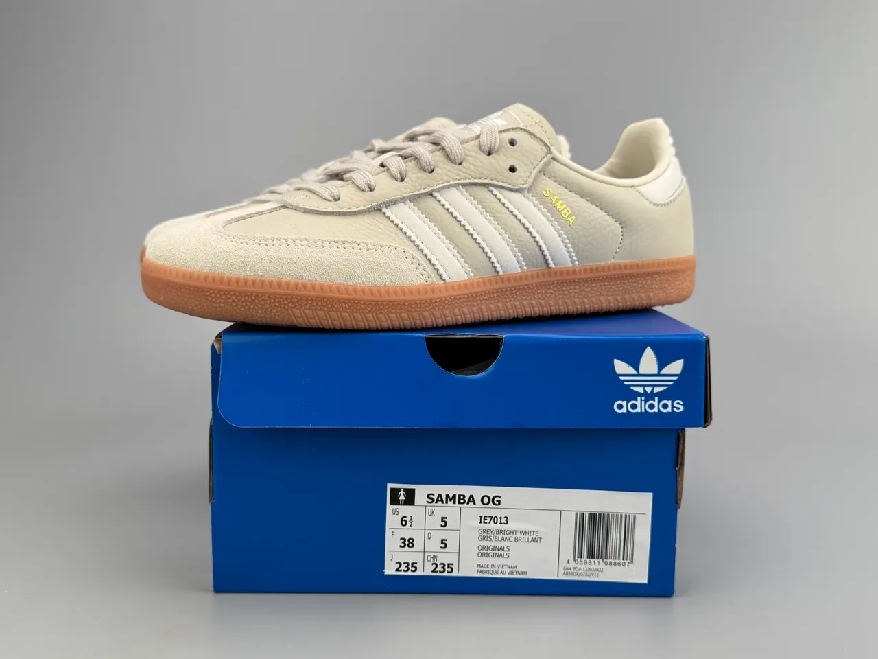 Adidas Samba Beige and Gum حذاء أسلوب حياة 4