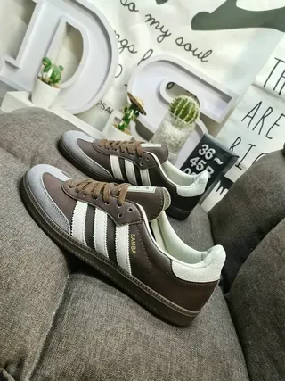 Adidas Samba Brown White Grey Lifestyle Sneakers 7