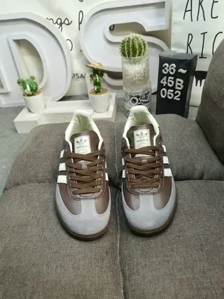 Adidas Samba Brown White Grey Lifestyle Sneakers 10