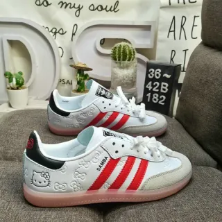 Adidas Samba Hello Kitty White Red Pink حذاء أسلوب حياة