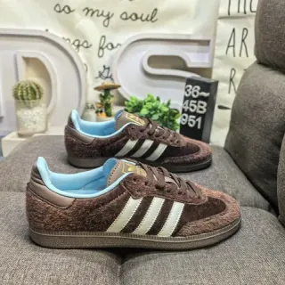Adidas Samba OG 棕色 米白 浅蓝 生活方式运动鞋