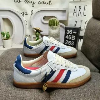 Adidas Samba OG أبيض بحري أحمر حذاء رياضي نمط حياة