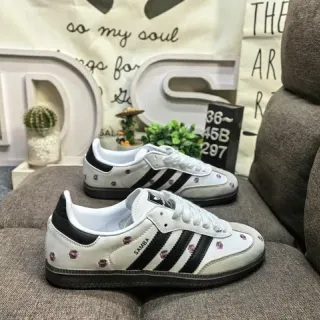 Adidas Samba أبيض أسود Low-Top Cupsole مشابه السويد العلوية أسلوب حياة حذاء رياضي