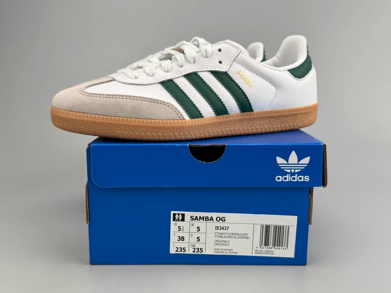 Adidas Samba Blancos Verdes Goma Zapatillas Lifestyle 2