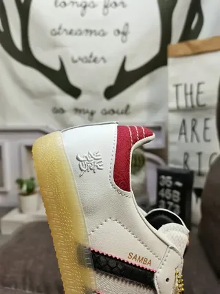 Adidas Samba White Red Black Gum 生活方式运动鞋 3