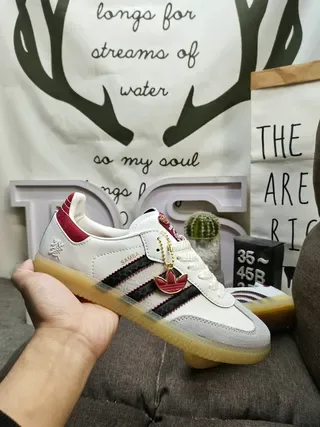 Adidas Samba White Red Black Gum 生活方式运动鞋 5