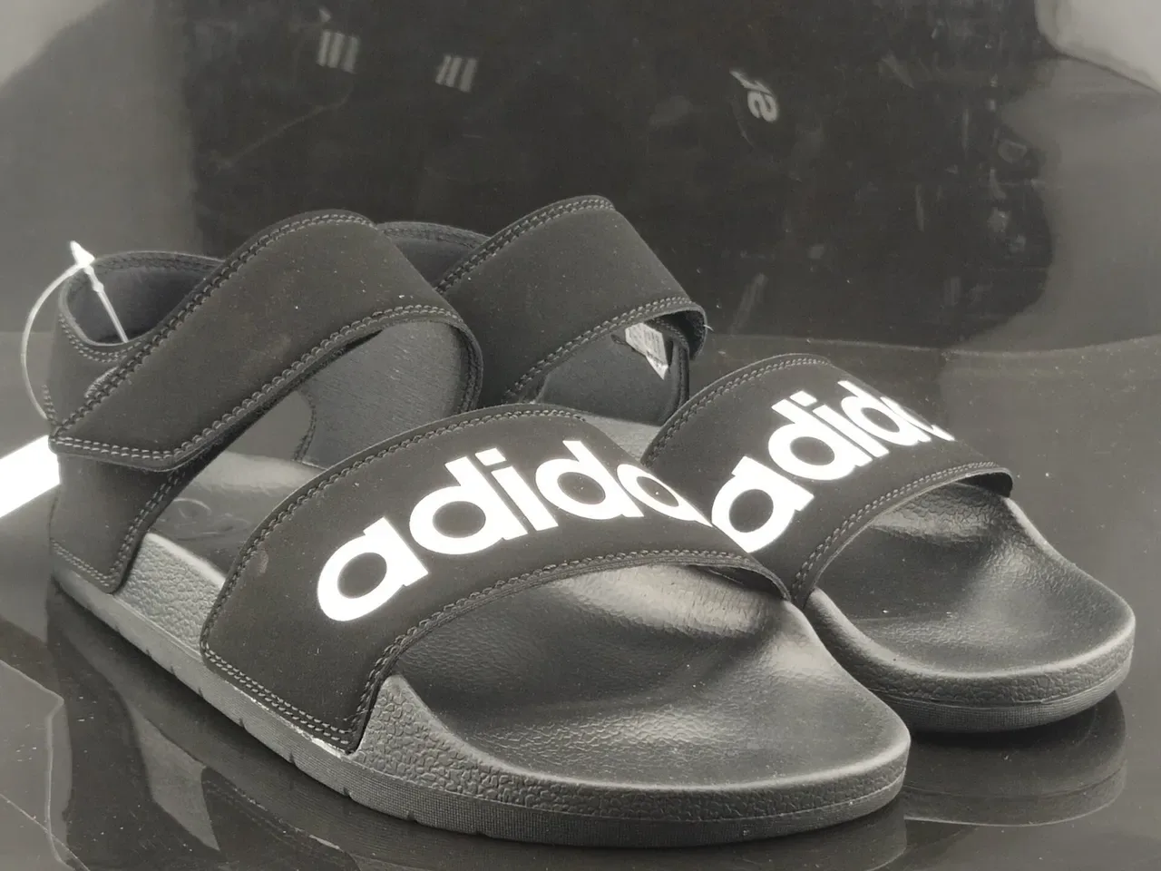 Adidas Slide Black Two-Strap Molded Sole Slipper 4