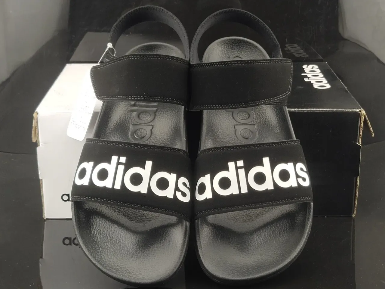 Adidas Slide Black Two-Strap Molded Sole Slipper 5