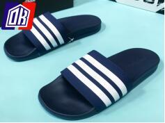 Adidas Slide 海军白 模制鞋垫 三条纹 鞋带 拖鞋 7