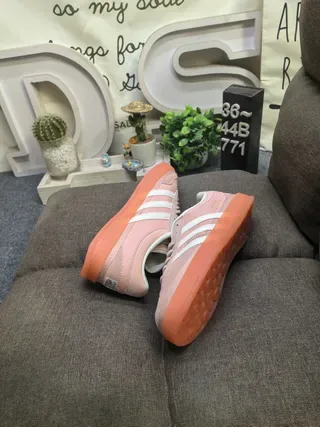 Adidas Spezial اللون الترابي الوردي والأبيض حذاء رياضي أسلوب حياة 6