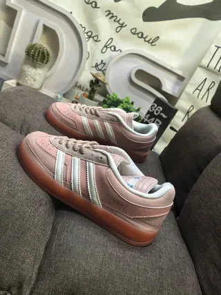 Adidas Spezial اللون الترابي الوردي والأبيض حذاء رياضي أسلوب حياة 7