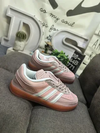 Adidas Spezial اللون الترابي الوردي والأبيض حذاء رياضي أسلوب حياة 9
