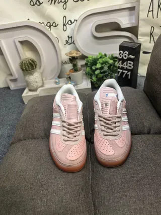 Adidas Spezial اللون الترابي الوردي والأبيض حذاء رياضي أسلوب حياة 10