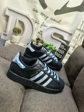 Adidas Superstar Noir Bleu Shell-Toe Trois Rayures Lifestyle Sneakers 9
