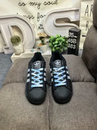 Adidas Superstar Noir Bleu Shell-Toe Trois Rayures Lifestyle Sneakers 10