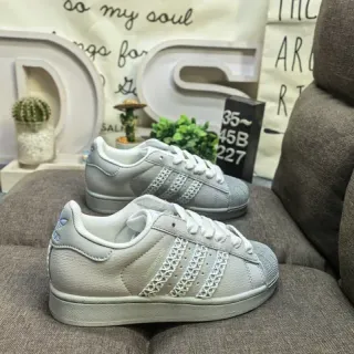 Adidas Superstar رمادي أزرق Shell-Toe Perforated Cap أحذية أسلوب حياة