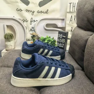 Adidas Superstar حذاء أسلوب حياة أزرق بحري سويد