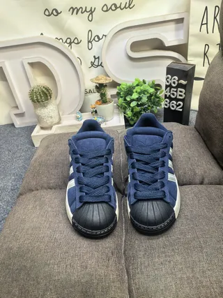 Adidas Superstar Tênis Lifestyle em Camurça Azul Marinho 10