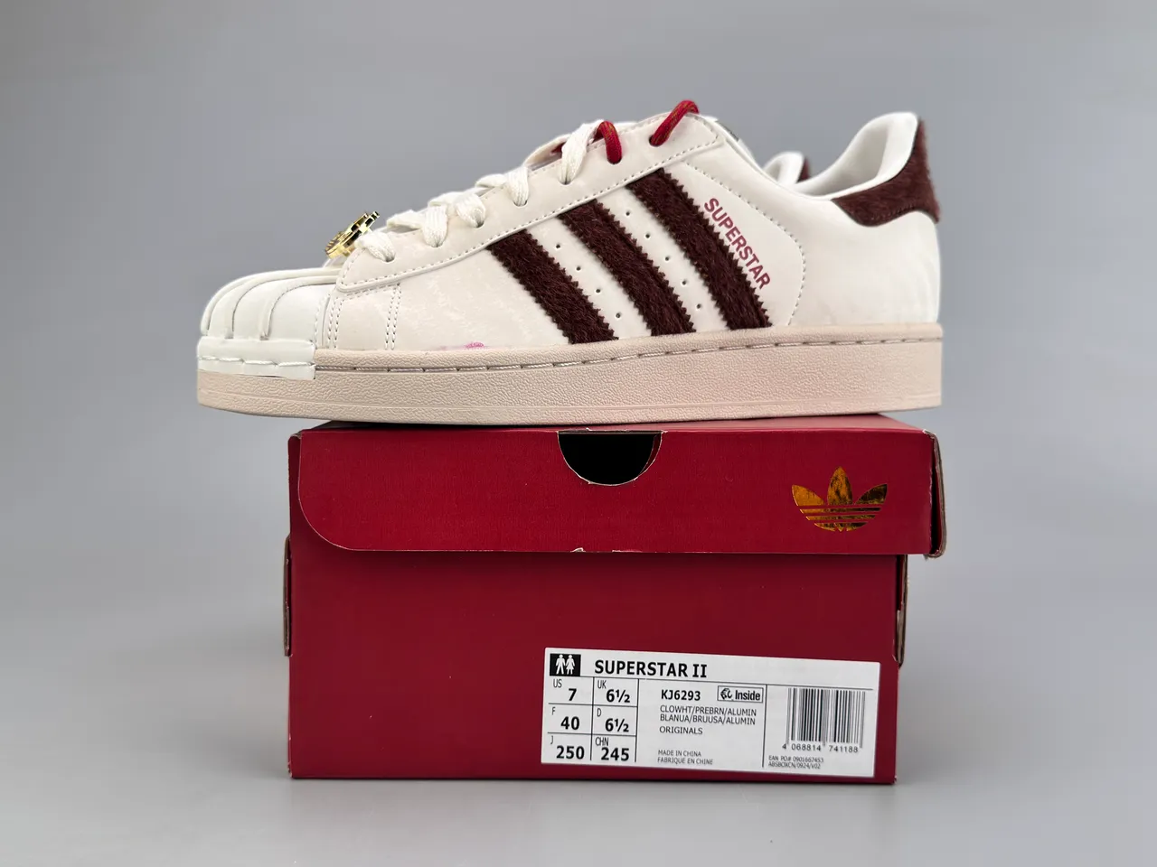 Adidas Superstar Off-White and Burgundy Lifestyle Sneakers 4