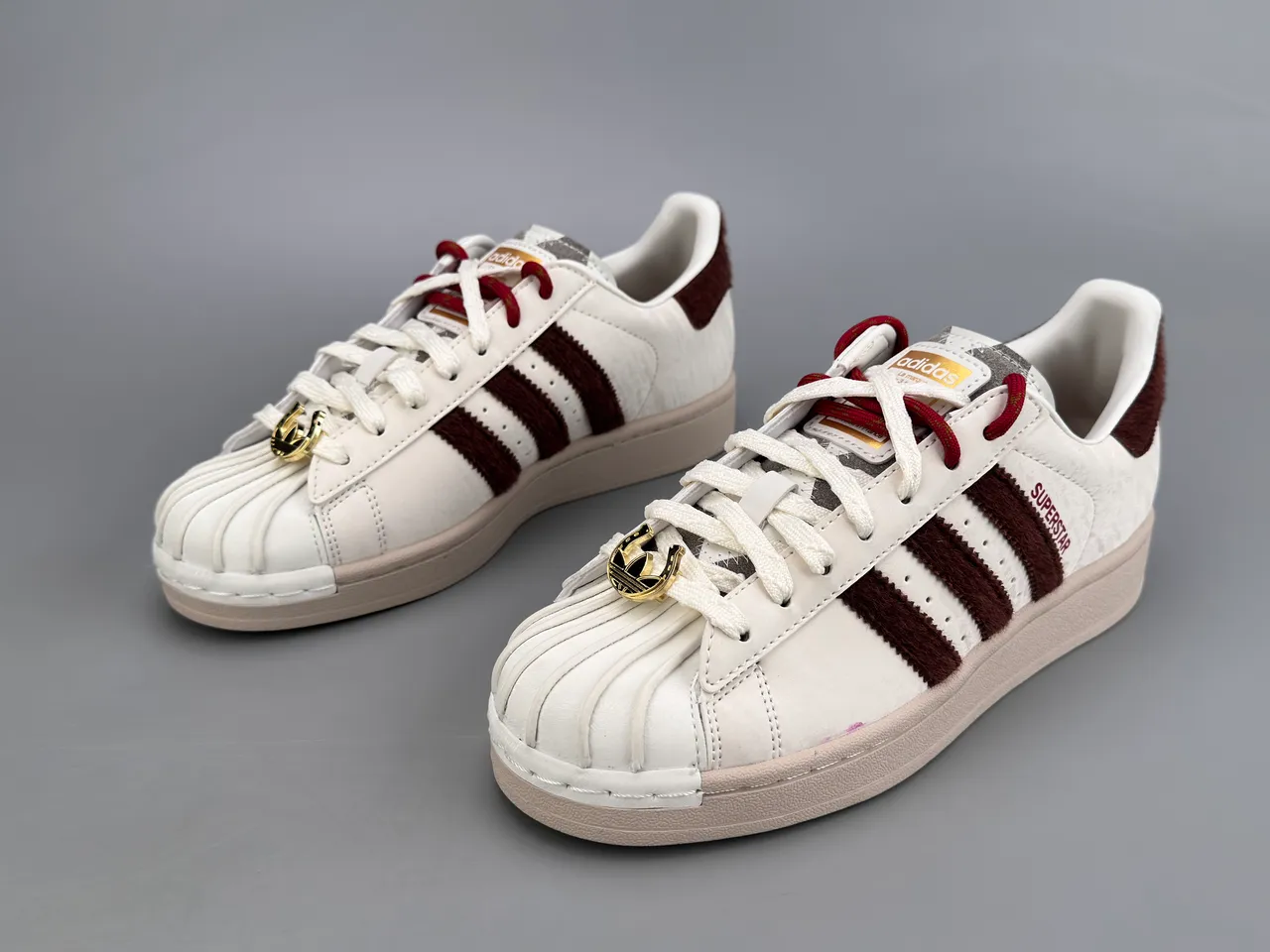 Adidas Superstar Off-White and Burgundy Lifestyle Sneakers 5