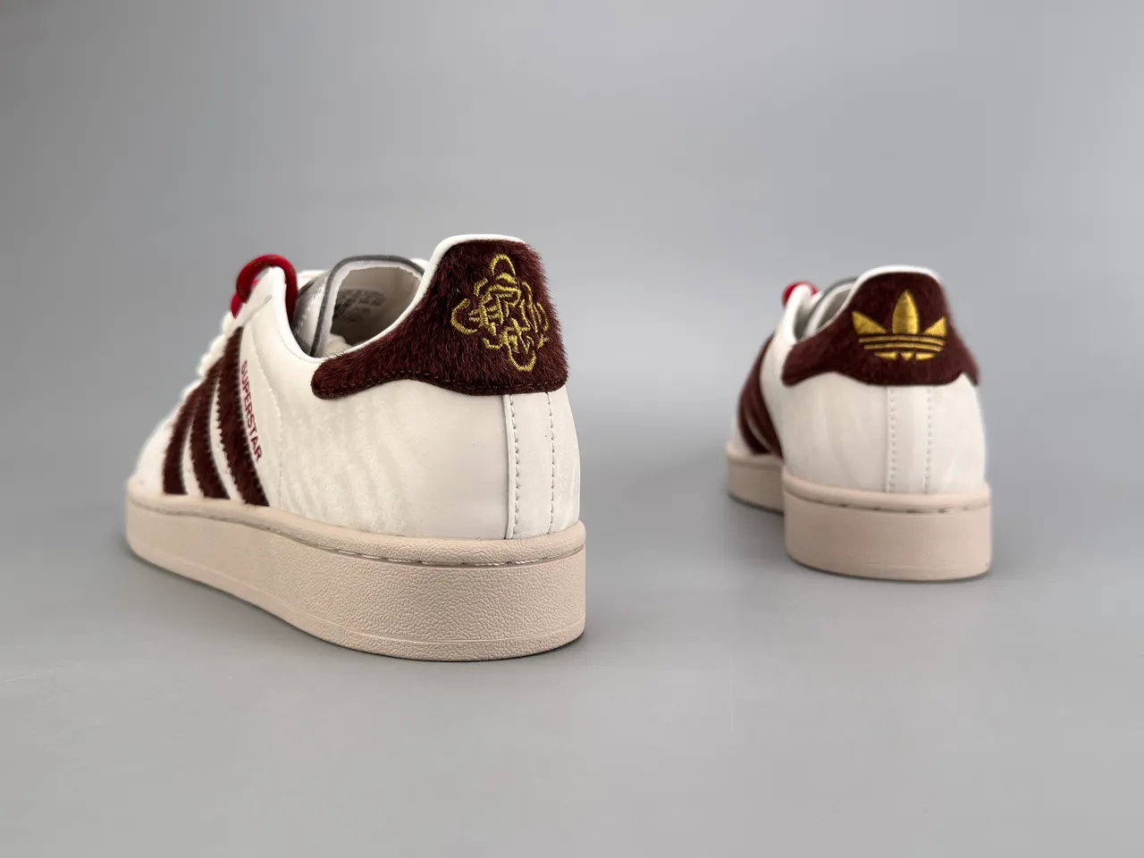 Adidas Superstar Off-White and Burgundy Lifestyle Sneakers 6
