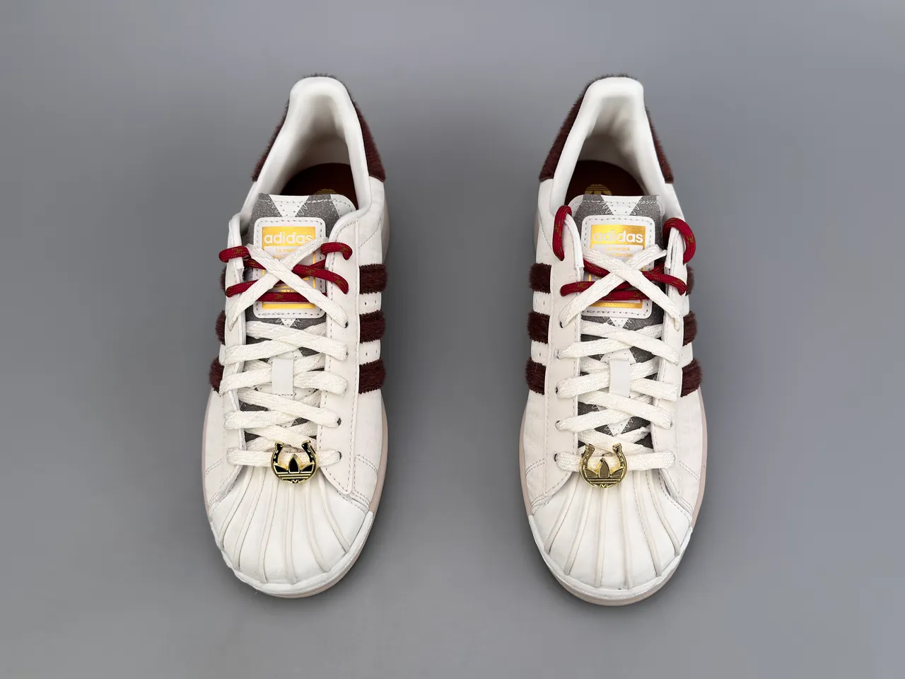 Adidas Superstar Off-White and Burgundy Lifestyle Sneakers 9