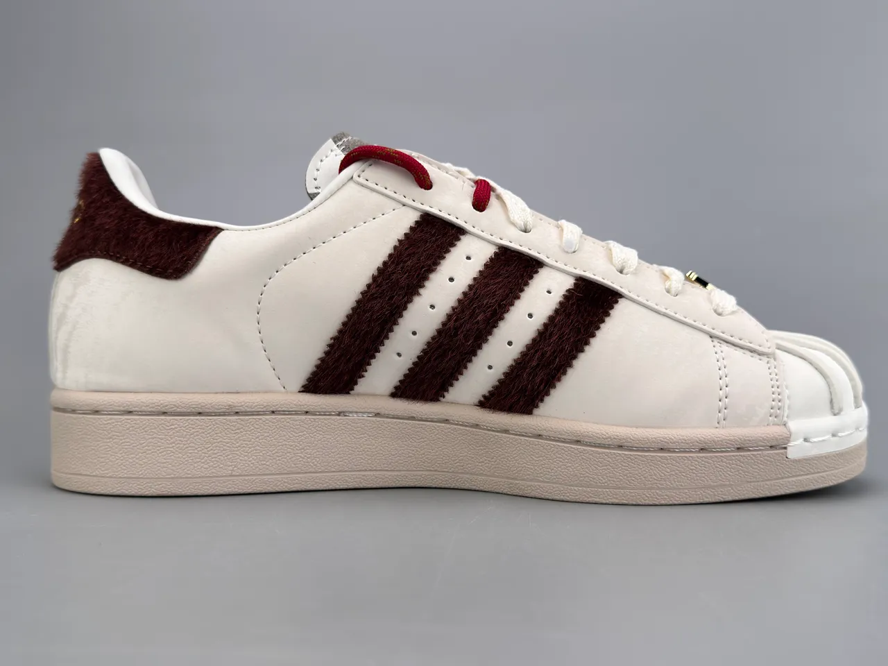 Adidas Superstar Off-White and Burgundy Lifestyle Sneakers 10