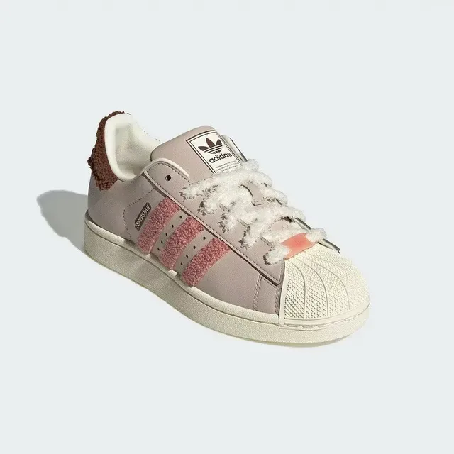 Adidas Superstar وردي شريط فروي أسلوب حياة رياضية 5