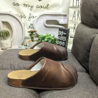 Adidas Superstar Slide Brown Leather Cork Footbed Slippers