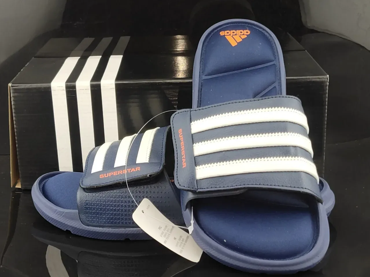 Adidas Superstar Slide Navy Blue White Stripes Slippers 3