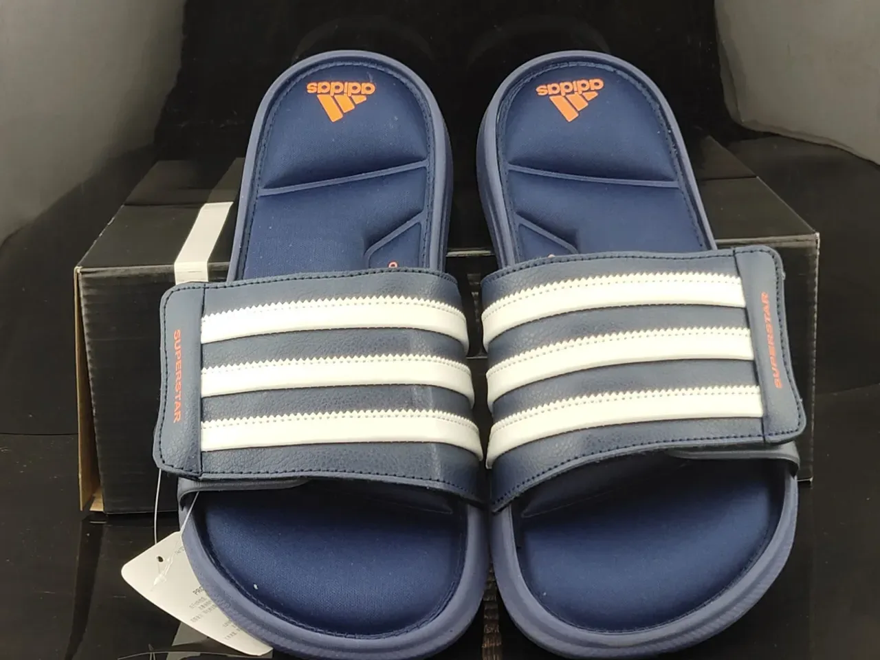 Adidas Superstar Slide Navy Blue White Stripes Slippers 5