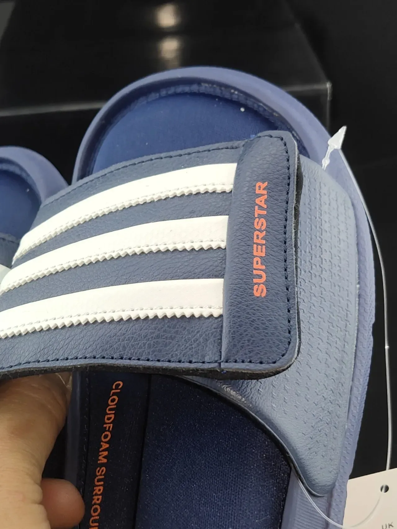 Adidas Superstar Slide Navy Blue White Stripes Slippers 6