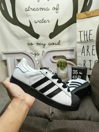 Adidas Superstar White and Black Lifestyle Sneakers 5