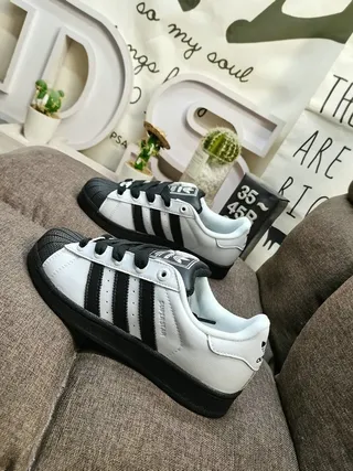 Adidas Superstar White and Black Lifestyle Sneakers 7