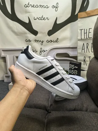 Adidas Superstar White and Black Lifestyle Sneakers 5