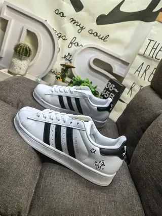 Adidas Superstar White Black Shell-Toe Sneakers Lifestyle 7