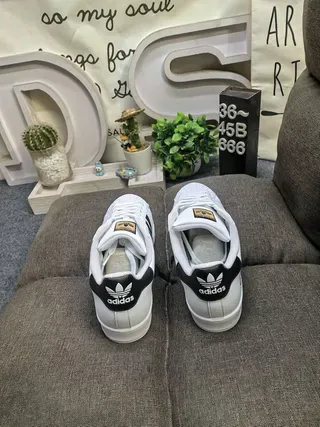 Adidas Superstar White Black Shell-Toe Sneakers Lifestyle 8