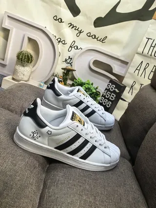 Adidas Superstar White Black Shell-Toe Sneakers Lifestyle 9