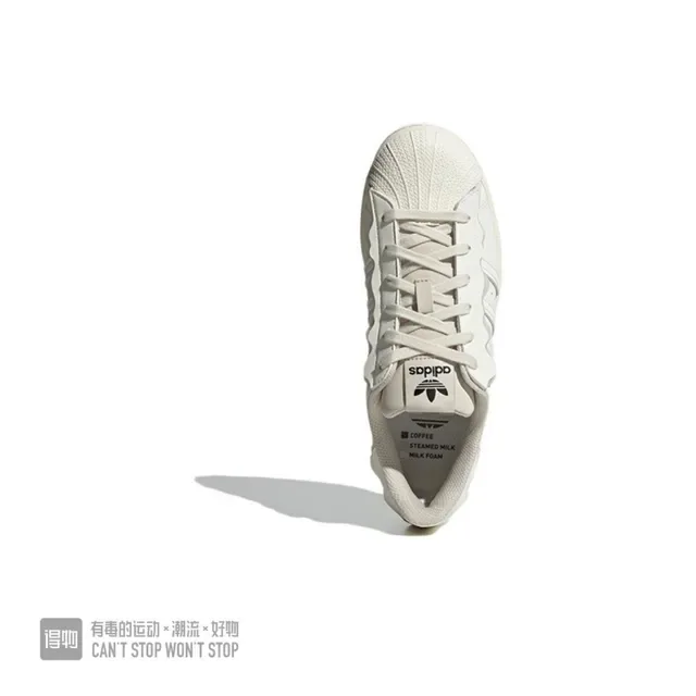 Adidas Superstar White Gold Shell-Toe Wavy Overlay أحذية رياضية للنمط الحياتي 10