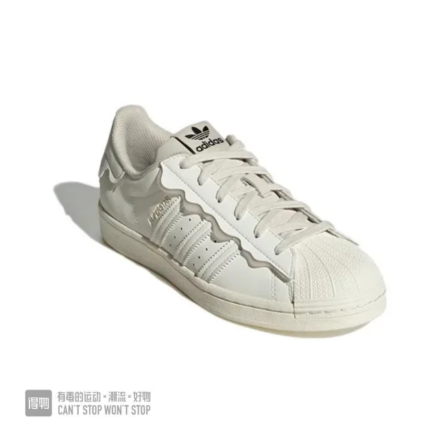 Adidas Superstar White Gold Shell-Toe Wavy Overlay أحذية رياضية للنمط الحياتي 12