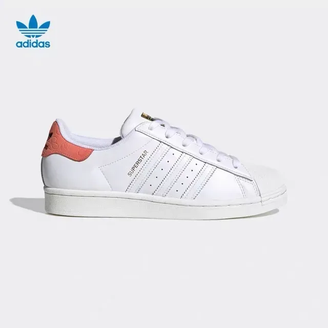Adidas Superstar White Orange Gold 生活方式运动鞋 4